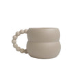 Personalized Ceramic Coffee Mug Handmade Porcelain Tea Milk Cups with Pearl Shaped Handle in Bulk