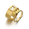 G1491 Stainless Steel Jewelry 2pcs/set Ring Set Hollow Butterfly Heart Cross Matching Couples Rings