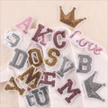 Custom Made Iron on Crown Letters Word Log Sequin Patches for Clothes