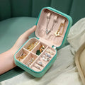 Custom Logo Soft Beaded Velvet Travel Jewelry Box Square PU Leather Packaging for Earrings Rings Watches