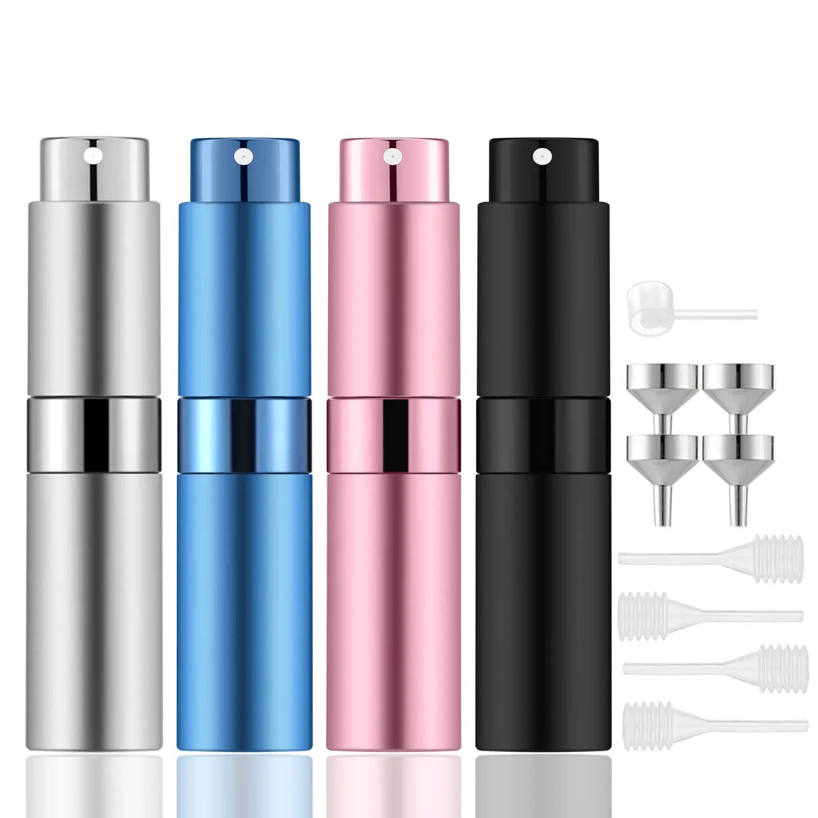 Round 8ml 10ml Twist up Aluminum Perfume Spray Bottle Refillable Atomizer Portable for Essential Oil Lotion Customized Color