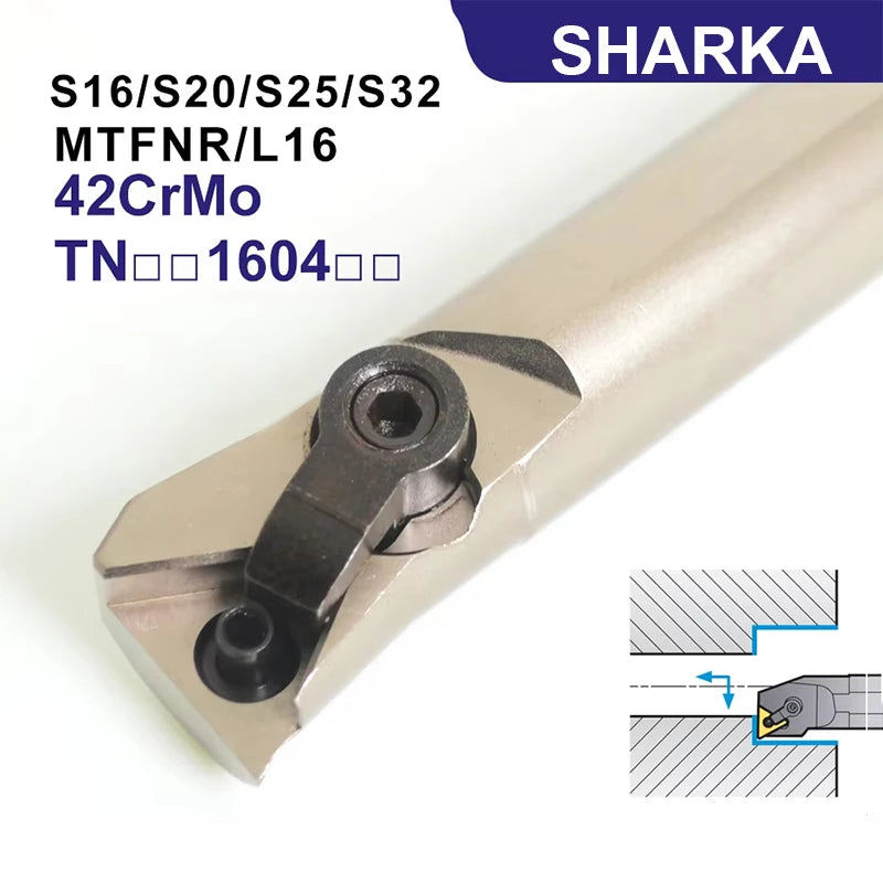 SHARKA S16Q S20R S25R S25S S32S MTFNR16 MTFNL16 MTFNR MTFNL Internal Turning Tool TNMG1604 Cutting Tool Holder