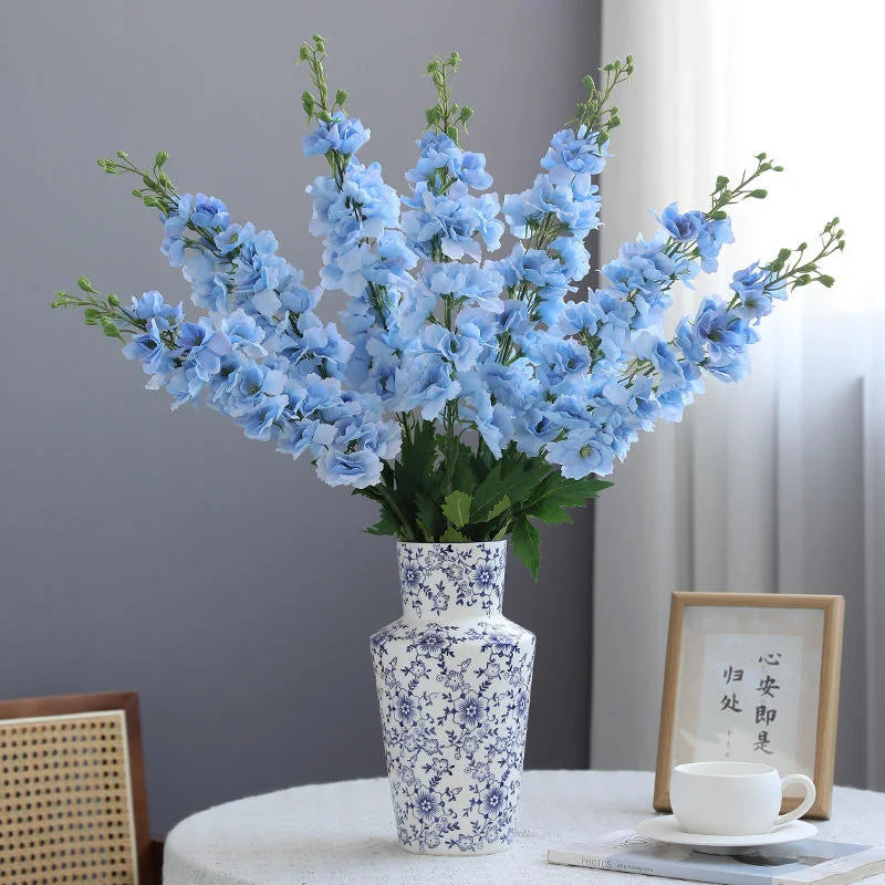High Quality Real Touch Artificial Larkspur Delphinium Grandiflorum for Home Wedding Party Decoration
