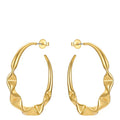 High Quality 18K Gold Plated Brass Jewelry Corrugated Twisted Irregular Pleated O Shape Design Hoop Earrings E211272