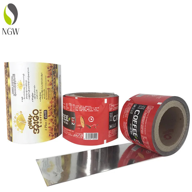 Food Coffee Packaging Laminated Roll Film Customized Printed Plastic Aluminum Foil Jumbo for Cosmetic Ointments Packaging