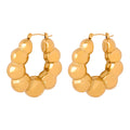 Fashionable Large 18k Gold Plated Stainless Steel Hoop Earrings Non Tarnish Chunky Statement Huggie Earrings Boucles Doreilles
