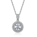New Arrival 925 Silver 1.0ct Round Cut VVS Moissanite Pendant Classic Necklace Pendant for Women