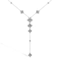 Tassel Cubic Zircon Y Choker  Necklace Delicate Flower 925 Sterling Silver Y Necklace for Women