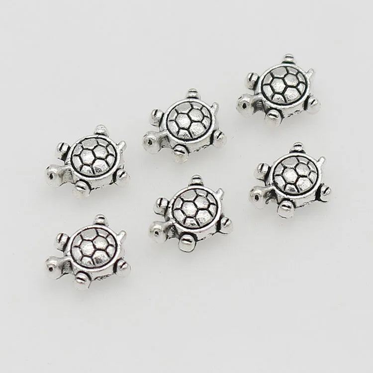 JS1692 Hot Sale Bracelet Jewelry Making Suppliesantique Silver Little Turtle Tortoise Spacer Beads