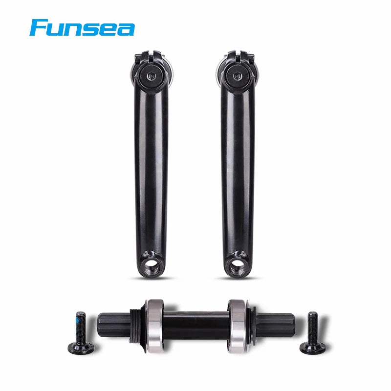 Funsea 170mm BMX Chain Wheel for Kids Bike MTB Easy-to-Use Racework Crankset Bottom Bracket for Cruisers