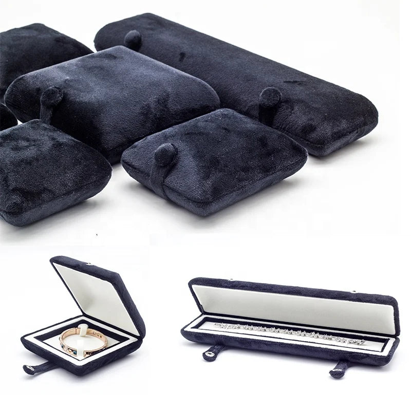 New Button Velvet Luxury Ring Box Earring Jewelry Box Necklace Jewelry Box Popular Packaging Wholesale