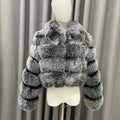 Luxury Women's Casual Winter Fashion Warm Reversible Real Fox Fur Coat Crocheted Cotton Filling Silk Breathable Custom Crop