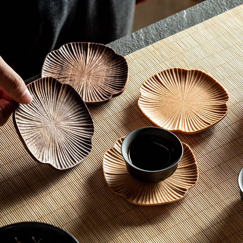 Mug Coasters Wooden Coffee Tea Cup Insulation Mat Kitchen Placemat Bowl Pads Teapot Coasters Dried Fruit Candy Nut Plate Tray