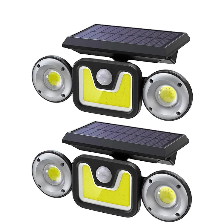 Waterproof Solar Light Outdoor With Motion Sensor 3 Head Security Lights Three Heads Solar Powered PIR Sensor Light