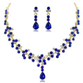 Hot Sale Gold Plated Alloy Rhinestone Bridal Jewelry Sets for Wedding Engagement Anniversary Gift & Party