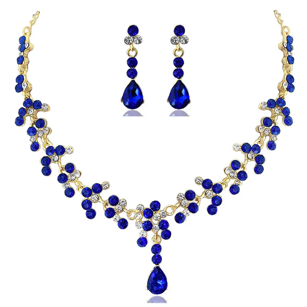 Hot Sale Gold Plated Alloy Rhinestone Bridal Jewelry Sets for Wedding Engagement Anniversary Gift & Party