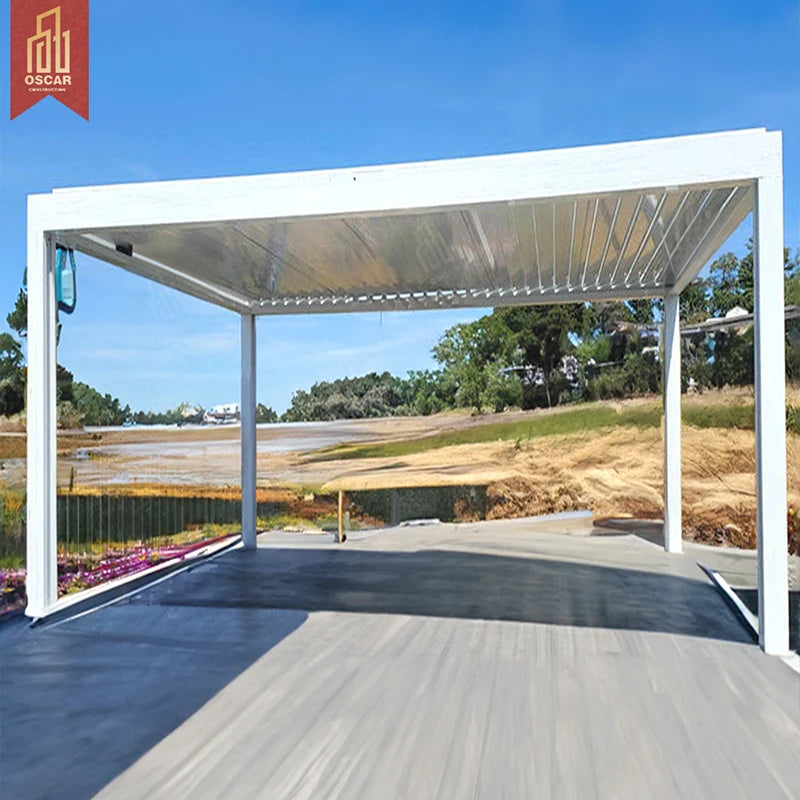 2-20% Discount Bioclimatic Waterproof Electric Sunshade Roof Deck Cover Gazebo Outdoor Garden Aluminium Alloy Pergola