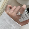 Vianrla  Sterling Silver Polished Flower  Female Minimalist Personality Niche Design Opening Adjustable Index Finger Ring