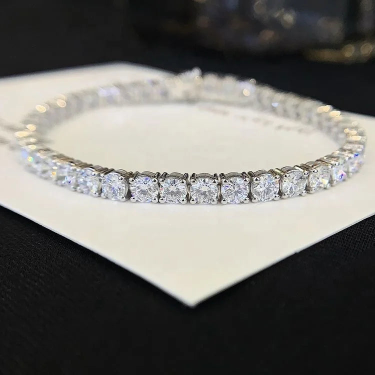 Ruyi 18K Solid Gold 6ct and 8ct  Hip Hop Diamond Tennis Bracelets Men Women Tennis Bracelets