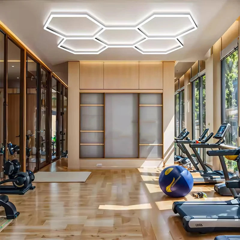 5 Grid Hexagonal Honeycomb Automotive Led Working Lights 220v  Car Showroom Beauty Station Care Workshop Lamp Detailing Lights