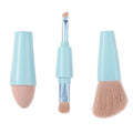Private Label 4 in 1 Mini Multifunction Makeup Foundation Double Head Brush Portable Beauty Brushes Tools for Women