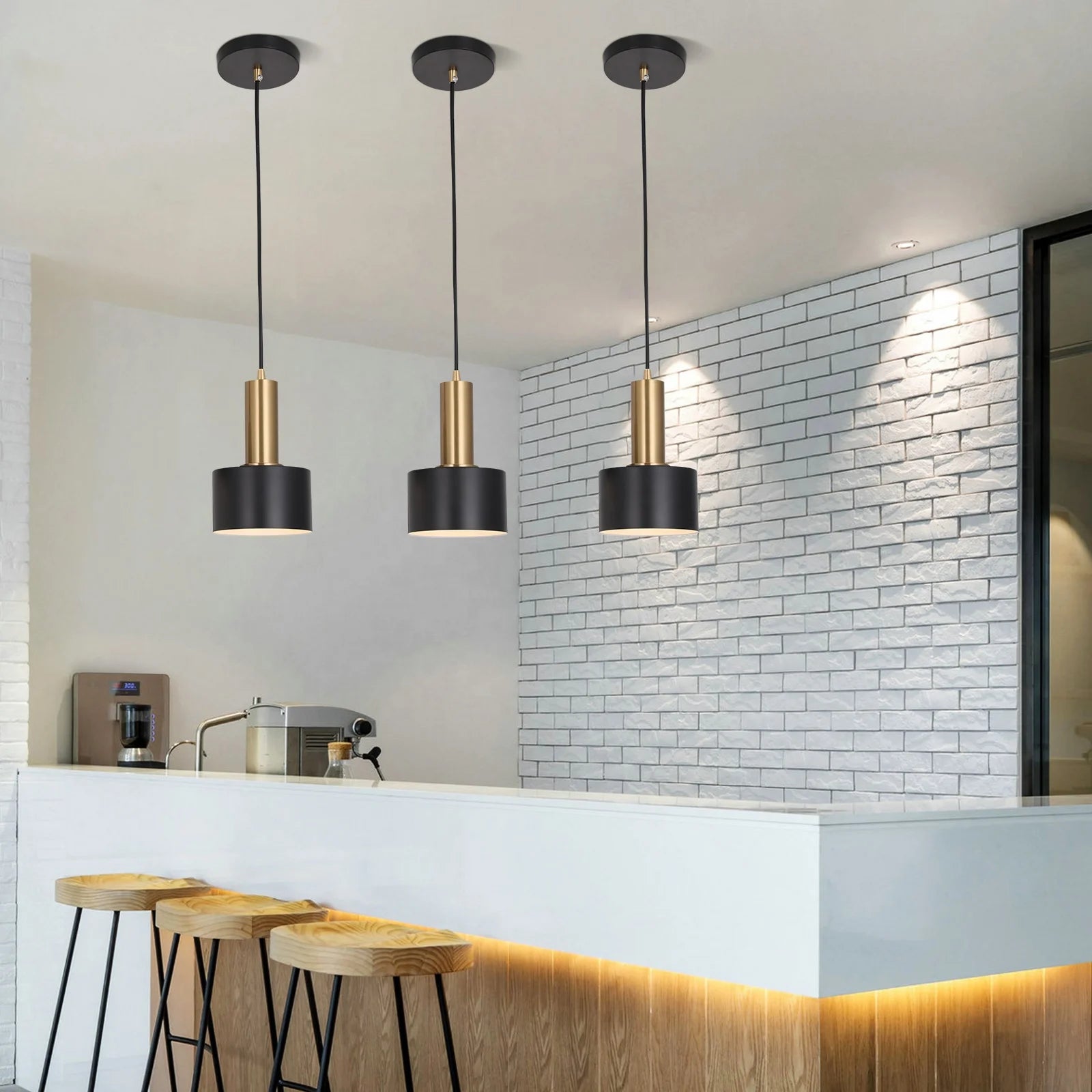 Postmodern Iron Black Hanging Pendant Lighting for Home Kitchen Island with E27 E26 Socket 80cm Wire Height Adjustable Customize