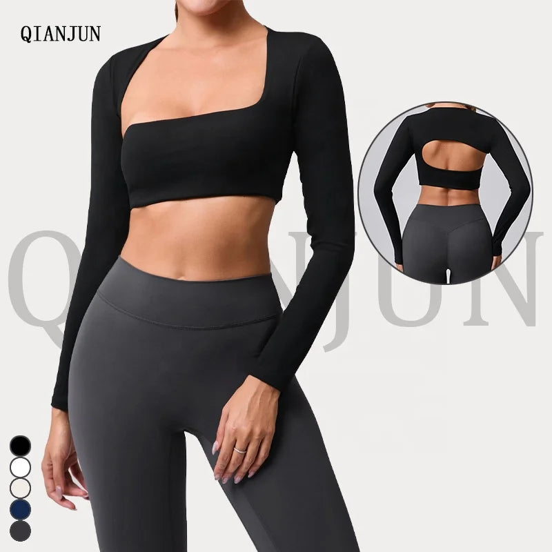 Women's Lightweight Long Sleeve Gym Running Top Breathable and Quick Dry Fitness Yoga Sports T-Shirt Seamless for Adults