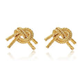 2023 Explosive Brass Plating 18K Gold Knotted Twist Stud Earrings Unisex Trendy Party Jewelry Custom