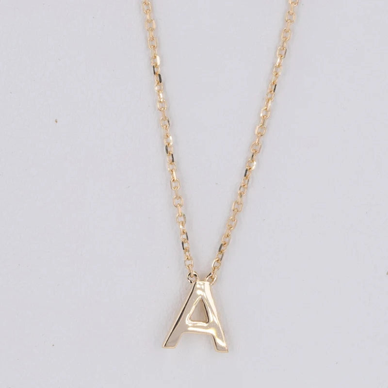 Starsgem 14K Yellow Gold Letter a Pendant Necklace for a Gift