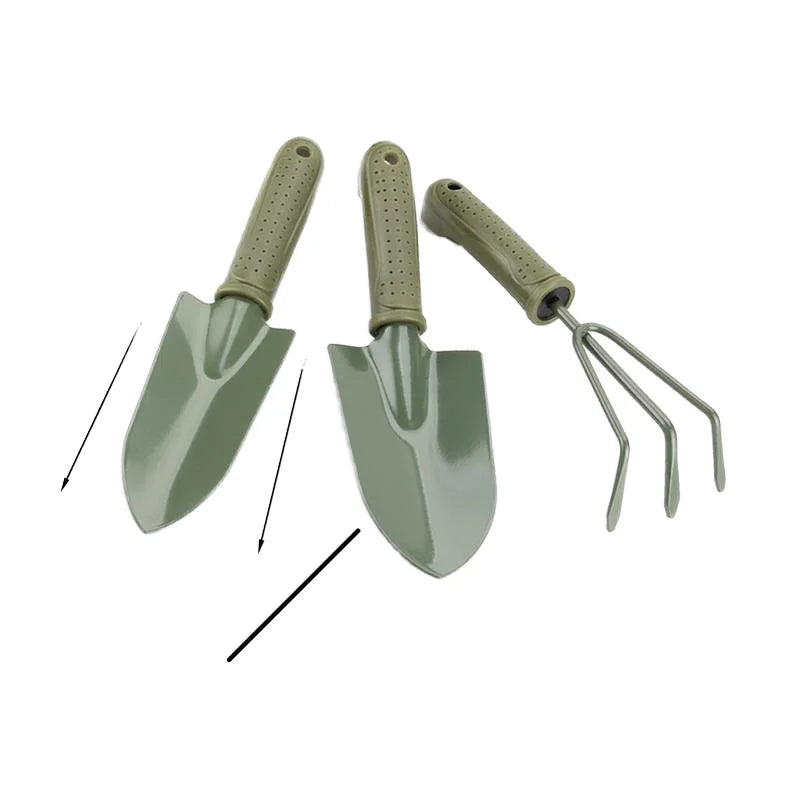 3pcs Heavy Duty Industrial DIY Gardening Hand Tool Set Customizable OEM Plastic Shovel Small Rake Hand Trowel Kit Garden Tools