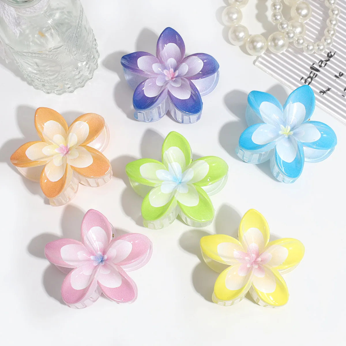 New Sweet Little Fresh Creative Gradient Flower Grab Clip Fashion Simple Hair Clip Hair Accessories