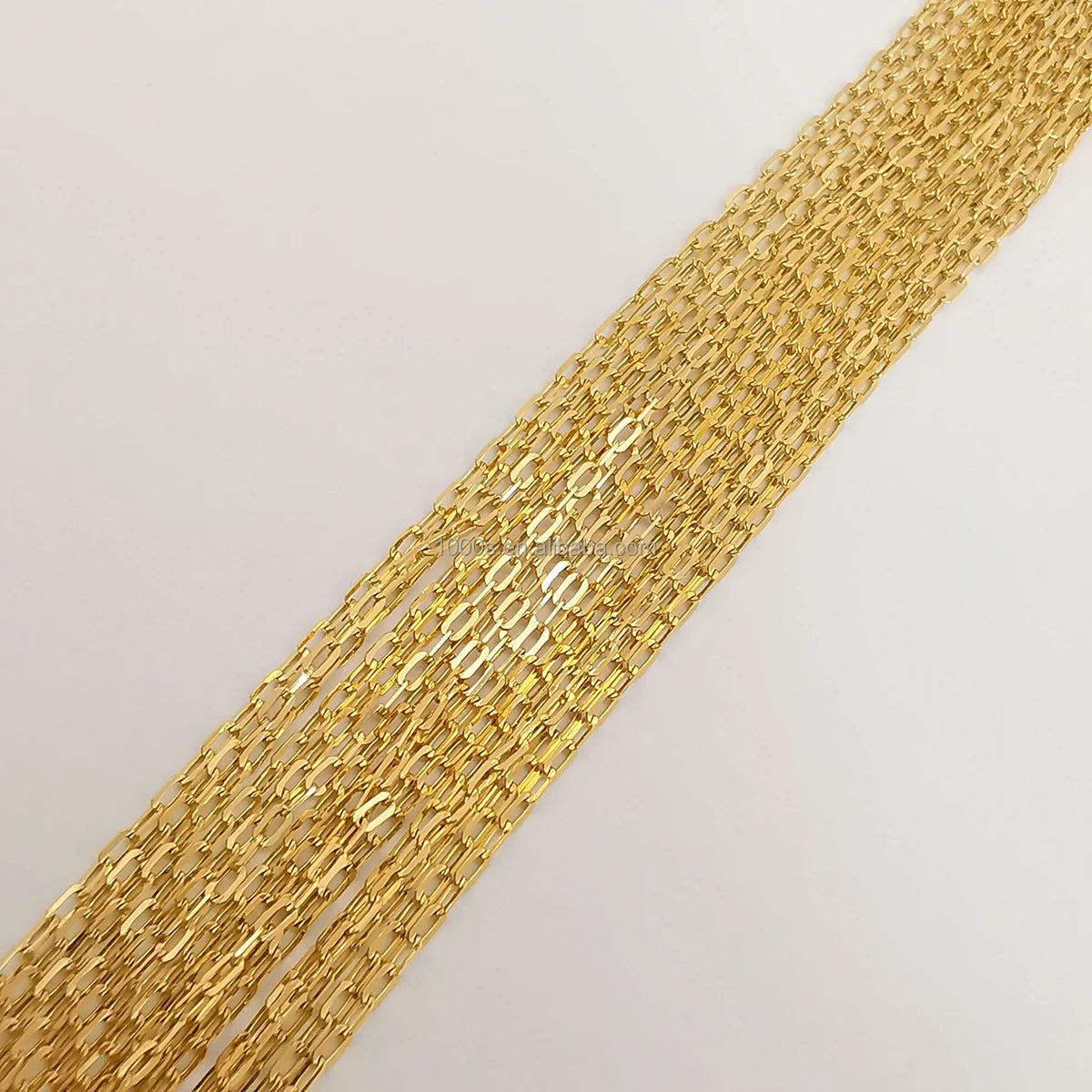 AU750 Real 18K Solid Gold Link Semi-finished Chain Paper Clip Roll Chain Necklace Adjustable Jewelry Wholesale