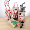 Factory Christmas Decoration Cute Pouch Sack Present Bag Linen Embroidered Handbag Gift Candy Bag With Feet