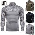 OEM Service New Fashion Men Casual Long Sleeve Camouflage Printed T Shirt Tops