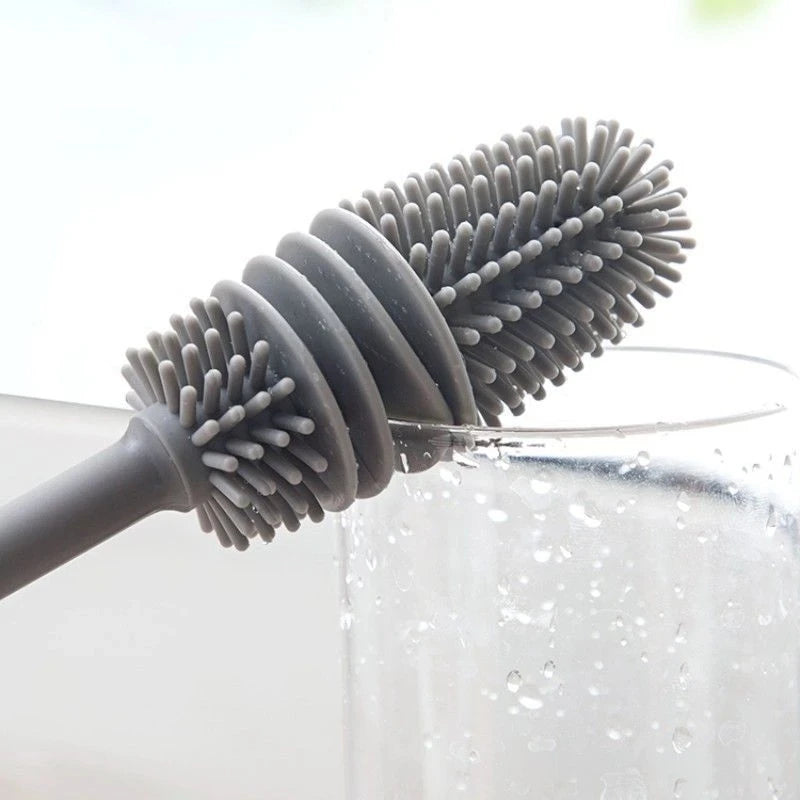 Silicone Cup Brush Long Handle TV Shopping Support Glass Bottle Toilet Cleaner for Kitchen Beverage Use Plastic Handheld Brush