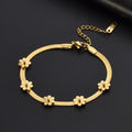 Nabest 18K Gold Plated Daisy Flower Charm Bracelets Jewelry for Women Teen Girl Stainless Steel Dainty Bracelet