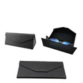 Custom logo Luxury Black White Large Sunglass PU Sunglasses case Triangle Folding Sunglasses case