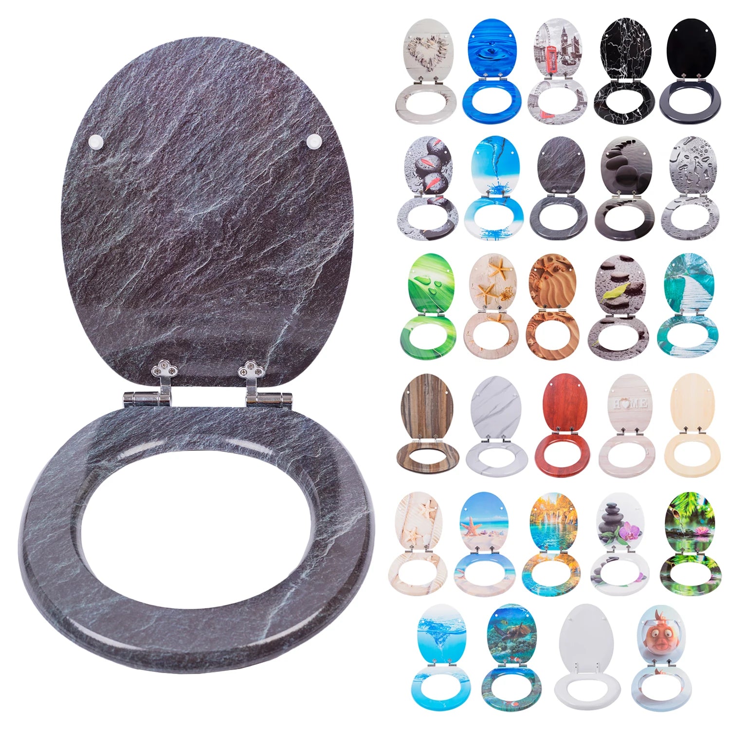 Hot Selling MDF Toilet Seat Cover with Soft Close & Quick Release Functions Closed Front Design 1 Year Warranty for Bathroom Use