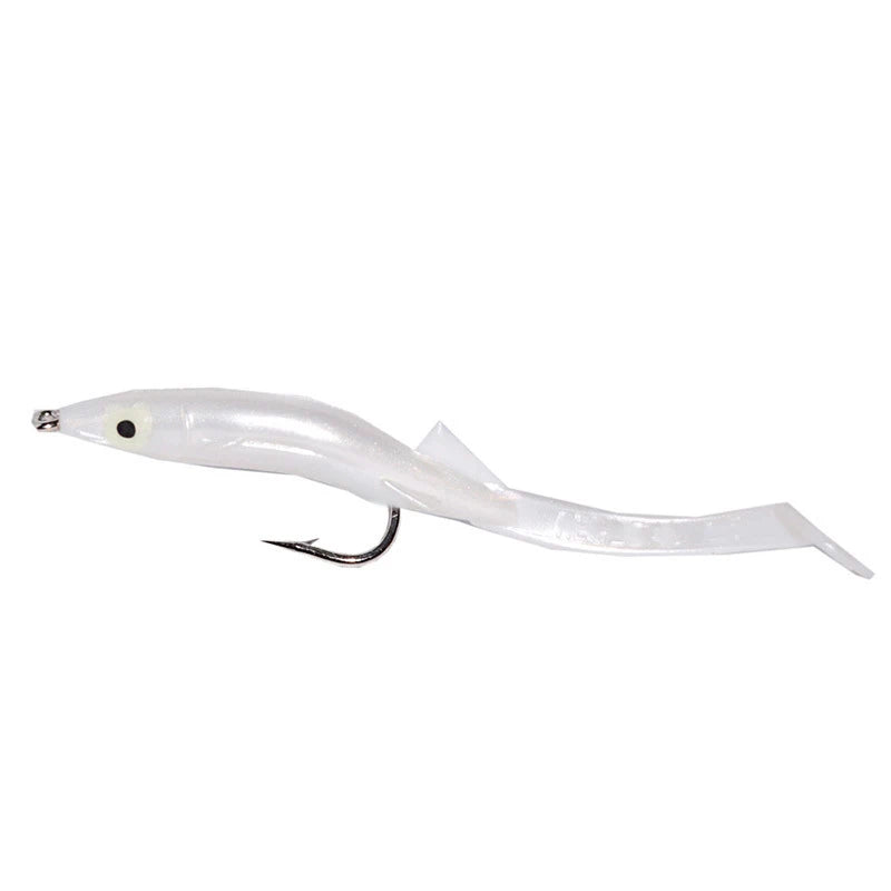 80mm 2.3g Pvc Plastic Bait Bionic Paddle Tail Eel Fishing Lure Simulation Soft Sand Eel Lure With Jig Hook