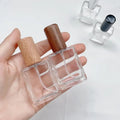 Refillable Perfume Bottle Empty Glass Perfume Atomizer Bottle Fragrance Bottles with Wood Lid