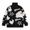 OEM Casual Winter Thick 7GG Knitted Roll Neck Sweater Men's Custom Jacquard Full Sleeve Turtleneck Knit Sweater