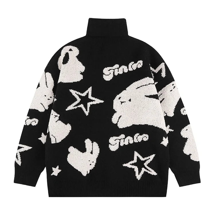 OEM Casual Winter Thick 7GG Knitted Roll Neck Sweater Men's Custom Jacquard Full Sleeve Turtleneck Knit Sweater
