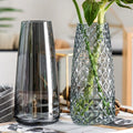 Modern Classic Art Deco Minimalist Cylinder Glass Tabletop Flower Vase Transparent Luxury Crystal Home Dining Room Decor