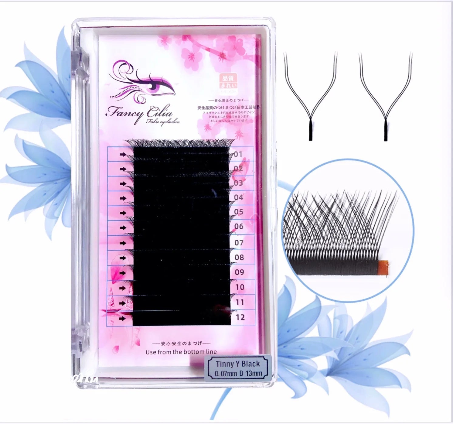 FancyCilia YY Eyelashes Natural Handmade New High Quality Faux Mink Individual Korean YY Eyelash Extensions