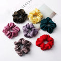 MIO Wholesale Pure Color Princess Satin Ponytail 12 Cm Diameter Hair Scrunchies New Fashion Lady Pink Hair Ring Ties