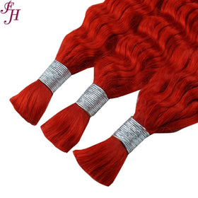 FH Prestretched Braiding Hair Wholesale Bulk Brazilian Human Hair Deep Wave Deep Curly Wave Bulk Hair for Braiding