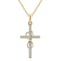 New Religious Personality Fashion Jewelry Trendy Gold Plated Heart Cross Infinite Shape Clavicle Chain Pendant Necklace