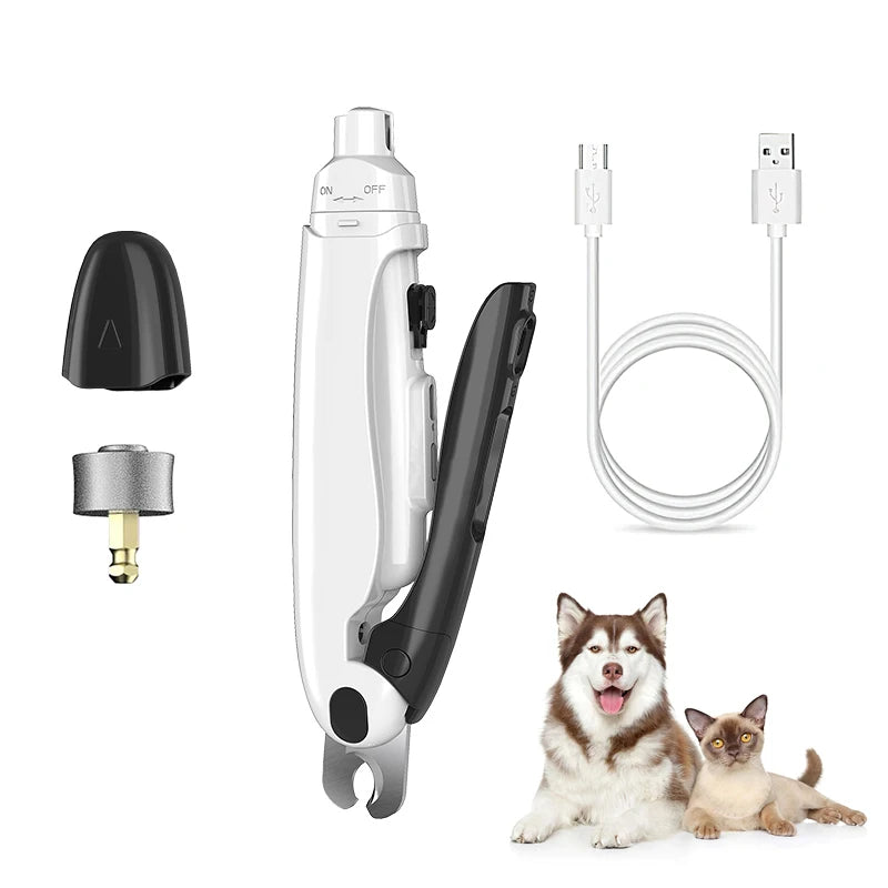 Factory Direct Sale 2 in 1 Pet Grooming Kit Waterproof Rechargeable Pet Electric Nail Grinder Dog Nail Scissors on Sale