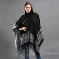 Wholesale Jacquard Geometric Pashmina Shawl Women's Winter Bohemian Scarf Wrap Cape