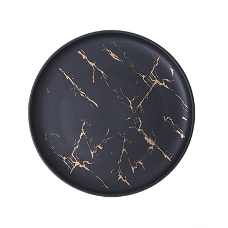 Modern Round Ceramic Dinner Plates and Porcelain Vases for Home Hotels Restaurants-ZHUODI Brand Model C44